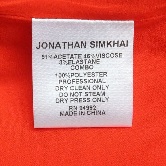 Jonathan Simkhai Red V-neck Sleeveless Lace Appliqué Crepe Cocktail Dress 4 - Picture 13 of 15